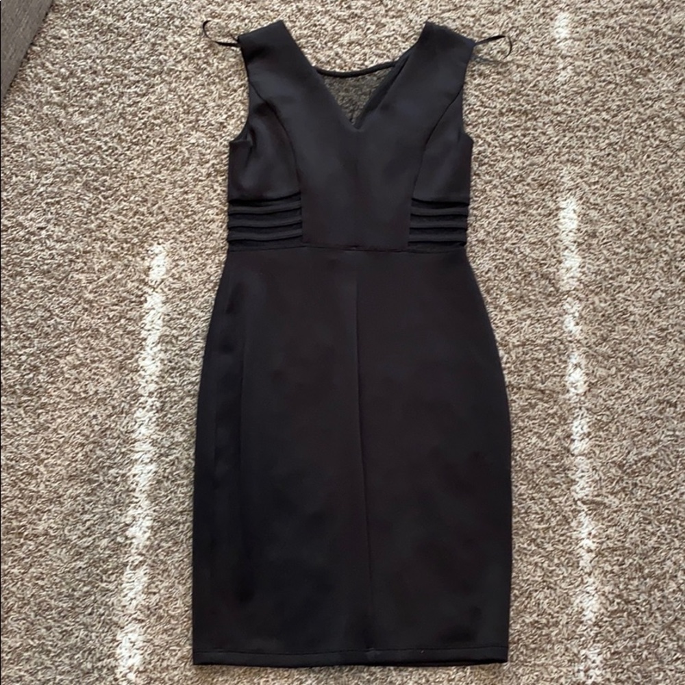 Black mesh details dress